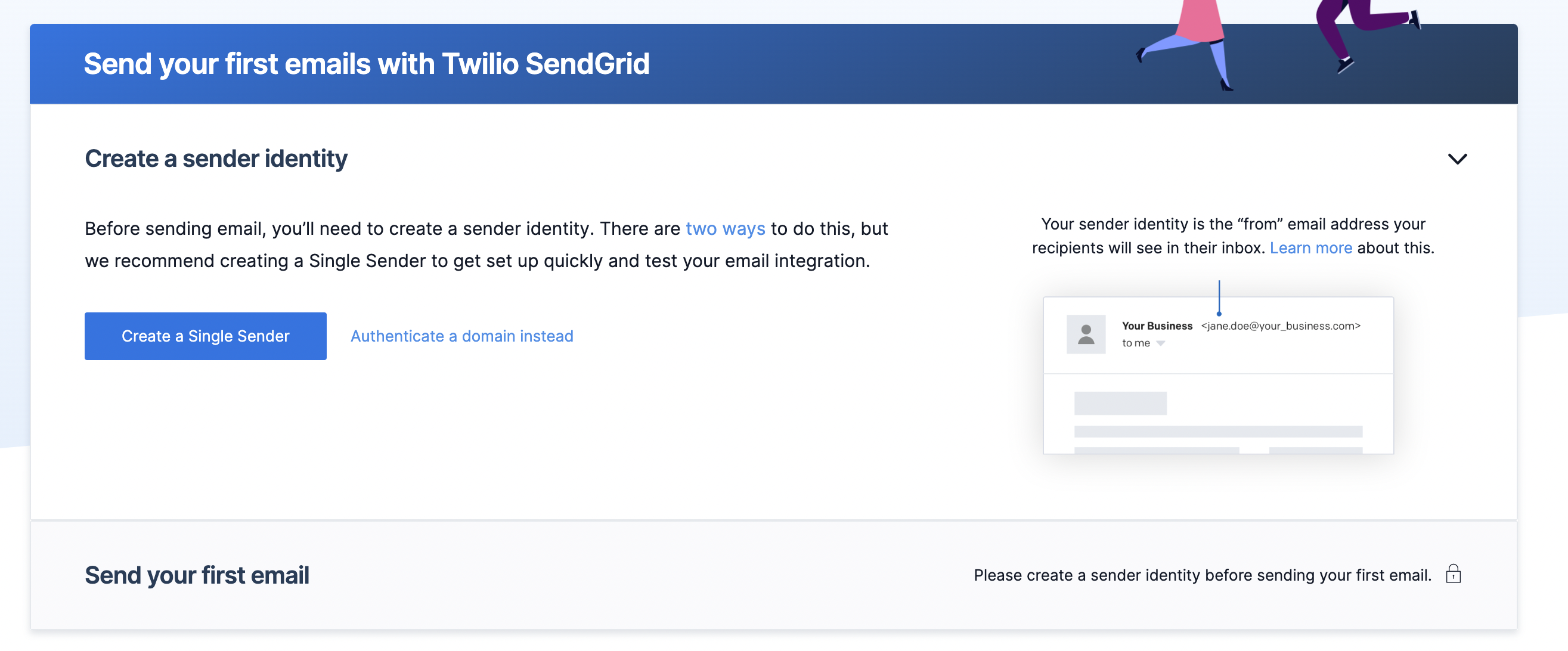 creating single sender